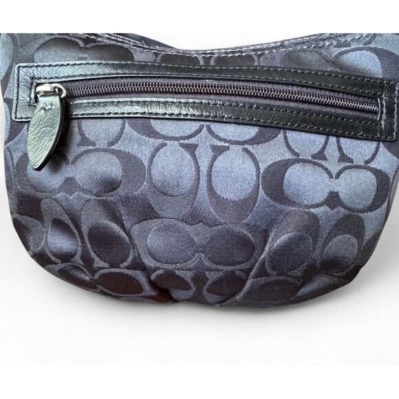 Coach Y2K Signature “C” Crossbody Swingpack Sateen Pleated Black Purse Classic - Picture 7 of 16